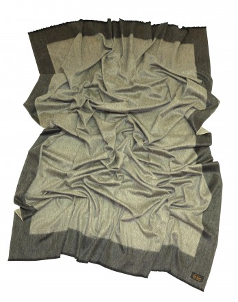 Плед кашемировый 150х200 Glen Saxon Border Black Sand Stone