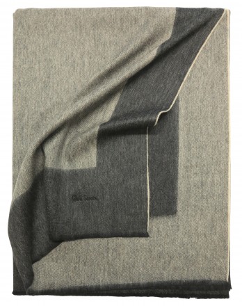 Плед кашемировый 150х200 Glen Saxon Border Black Sand Stone