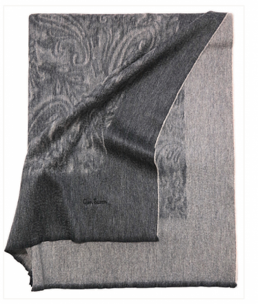 Плед кашемировый 150х200 Glen Saxon Border Paisley Black Sand Stone