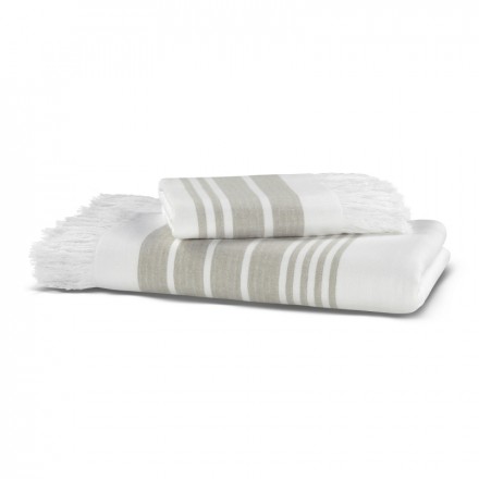 Полотенце 100х180 Hamam Marine Towel белый-серый