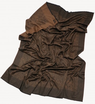 Плед кашемировый 150х200 Glen Saxon Border Paisley Black Camel