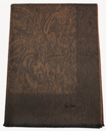 Плед кашемировый 150х200 Glen Saxon Border Paisley Black Camel