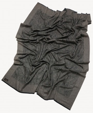 Плед кашемировый 150х200 Glen Saxon Border Paisley Black Natur