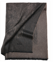 Плед кашемировый 150х200 Glen Saxon Border Paisley Black Natur