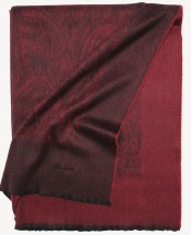 Плед кашемировый 150х200 Glen Saxon Border Paisley black carmine