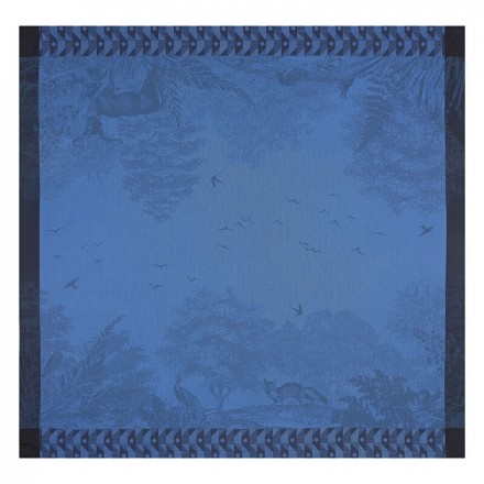 Скатерть 120х120 Le Jacquard Francais FORET ENCHANTEE blue 