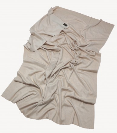 Плед кашемировый 150х200 Glen Saxon Border Paisley Sand Stone White