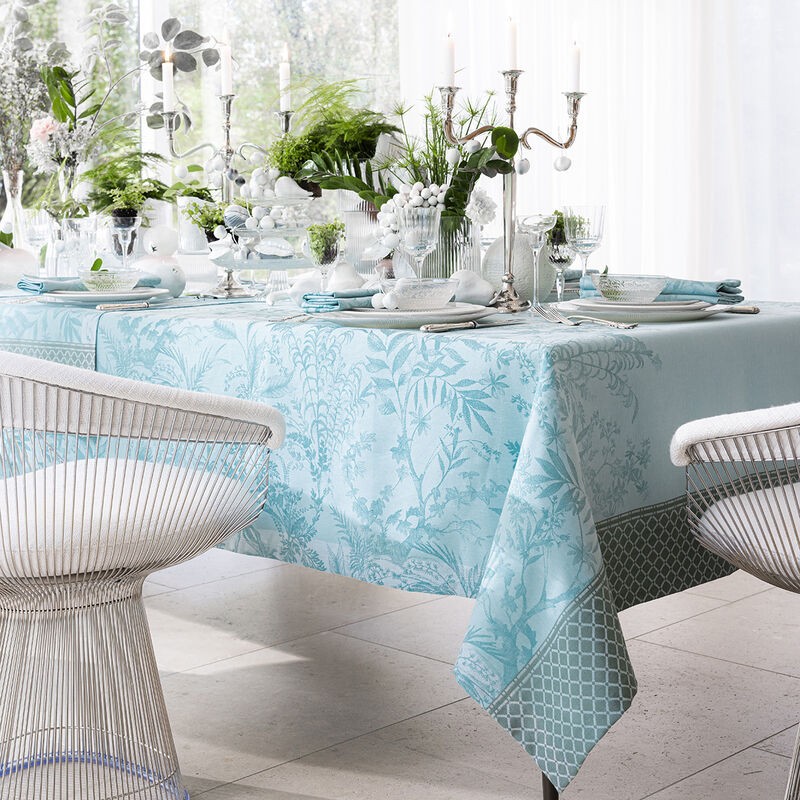 Скатерть 175x320 Le Jacquard Francais JARDIN D'EDEN blue 