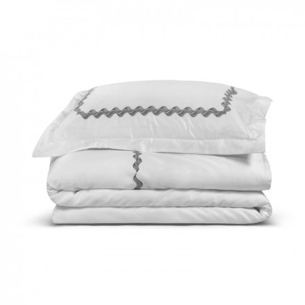 Наволочка декоративная 50x70 Hamam Wave Sateen white/dark grey бел/т.серый