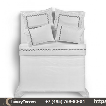 Наволочка декоративная 50x70 Hamam Wave Sateen white/dark grey бел/т.серый