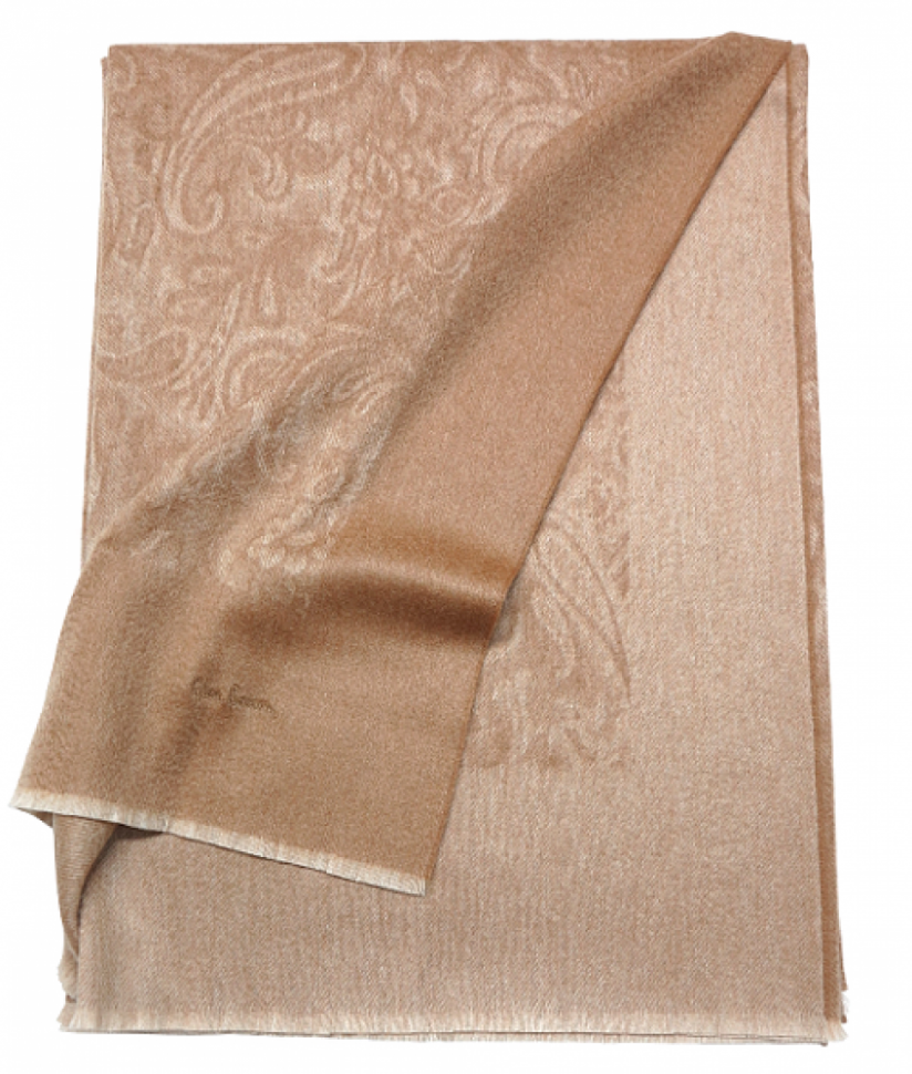 Плед кашемировый 150х200 Glen Saxon Border Paisley Sand Stone Sand