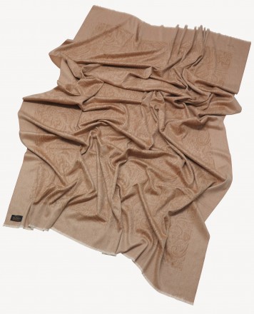 Плед кашемировый 150х200 Glen Saxon Border Paisley Sand Stone Sand