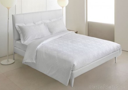 Постельное белье 2 спальное евро Roberto Cavalli LOGO bianco 001