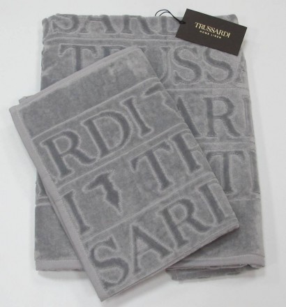 Набор полотенец 2шт Trussardi Overlogo 004 Grey серый