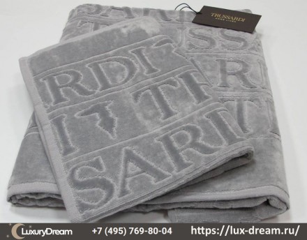 Набор полотенец 2шт Trussardi Overlogo 004 Grey серый