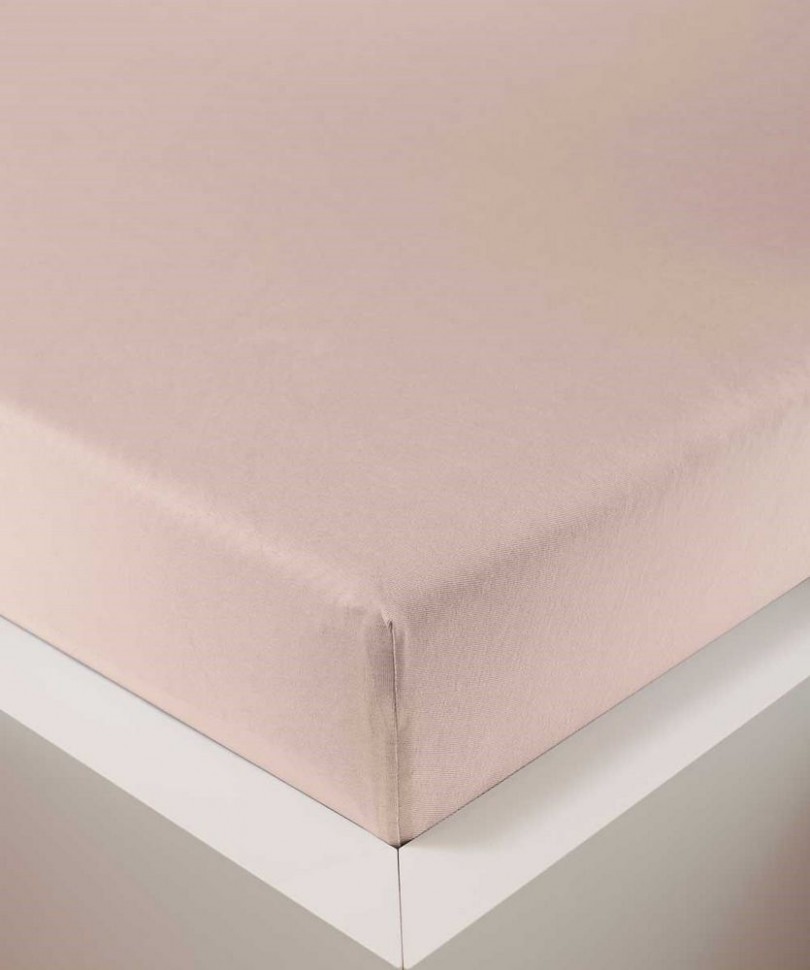 Простыня на резинке 180/200х200/220 Bellana DeLuxe J57 BL цвет 524 pearl бледно-розовый 