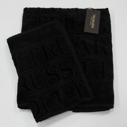 Набор полотенец 2шт Trussardi Overlogo 005 Black черный