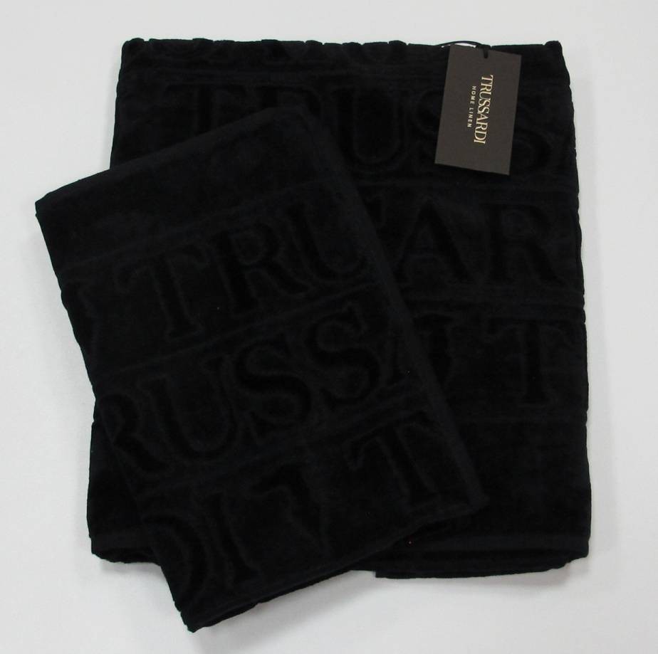 Набор полотенец 2шт Trussardi Overlogo 005 Black черный