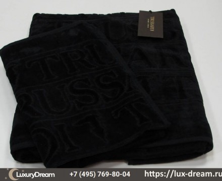 Набор полотенец 2шт Trussardi Overlogo 005 Black черный