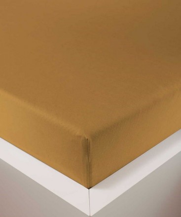 Простыня на резинке 180/200х200/220 Bellana DeLuxe J57 BL цвет 183 curry темно-желтый 