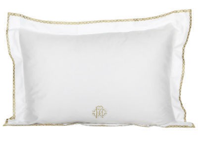 Постельное белье 2 спальное евро Roberto Cavalli Gold белое