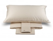 Постельное белье 2 спальное евро Blumarine C.PROFILO BLU молочный 48 seta silk