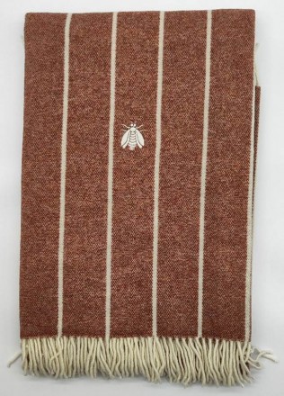 Плед 130х170 Mastro Raphael PHIL LANA GESS.EMBR.BEE ruggine (цвет 5)