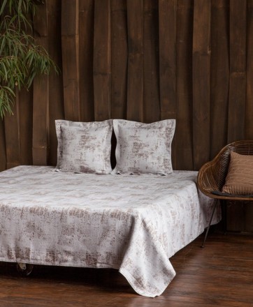 Покрывало 200х220 Luxberry Amber белый-шоколад