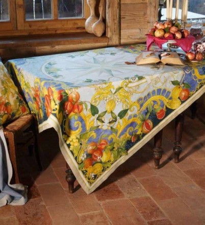 Скатерть 170х170 Tessitura Toscana Telerie BOREA CREAM 