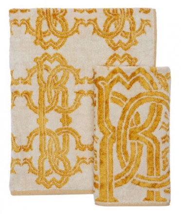 Набор полотенец 2 шт Roberto Cavalli LOGO GOLD 001 золото