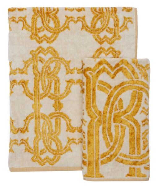 Набор полотенец 2 шт Roberto Cavalli LOGO GOLD 001 золото