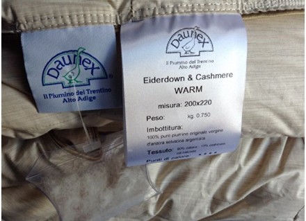 Элитное одеяло пуховое 200х200 EIDERDOWN&CASHMERE от Daunex 