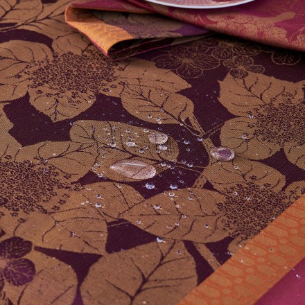 Скатерть 175х305 Garnier-Thiebaut HORTENSIAS ROUILLE 