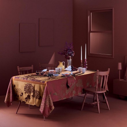 Скатерть 175х305 Garnier-Thiebaut HORTENSIAS ROUILLE 