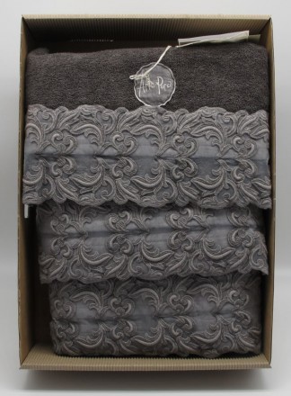 Набор полотенец 3 шт Arte Pura 4.880.PF - 037 LAVA OLD (темно серый)