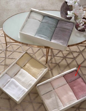 Набор полотенец 6шт Blumarine SPA бежевый-св.розовый-розовый 22 pink