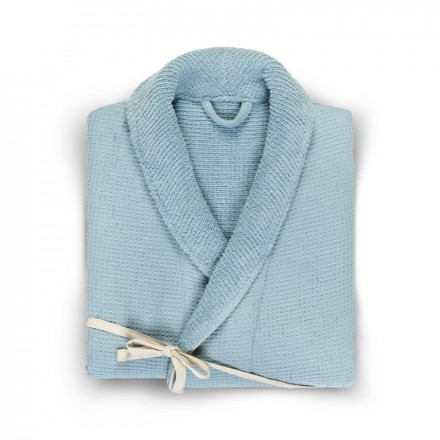 Халат Hamam Tosya голубой/слоновая кость