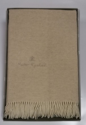 Плед 130х170 Mastro Raphael PHIL UNITO LANA RICAMAT beige avorio