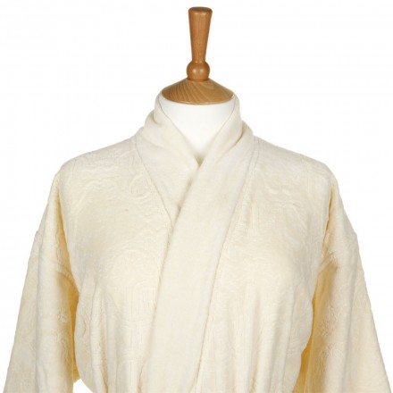 Халат-кимоно велюровый Roberto Cavalli Logo слоновая кость