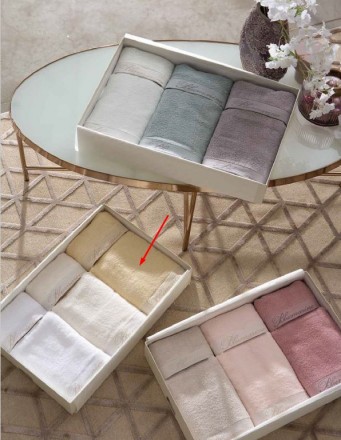 Набор полотенец 6шт Blumarine SPA белый-бежевый-желтый 20 magnolia