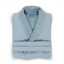 Элитный халат мужской Hamam Tosya голубой/слоновая кость