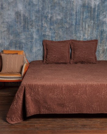 Покрывало 200x220 Luxberry Velvet коричневая замша