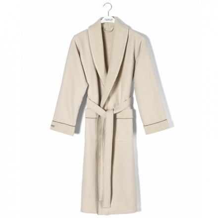 Элитный халат мужской Hamam Tosya слоновая кость/коричневый