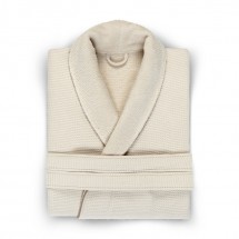 Элитный халат мужской Hamam Tosya слоновая кость/коричневый