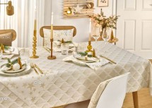 Скатерть 150х300 Sander GLEN 07 ecru gold