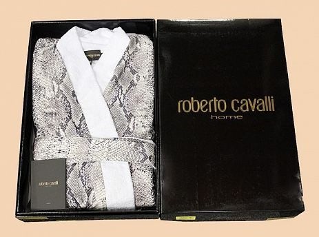 Халат-кимоно сатиновый Roberto Cavalli Grace коричневый