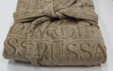 Халат велюровый Trussardi Overlogo Sand 002 бежевый