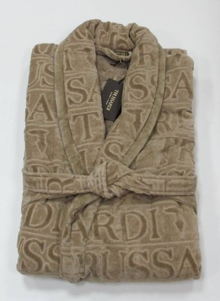 Халат велюровый Trussardi Overlogo Sand 002 бежевый