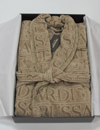 Халат велюровый Trussardi Overlogo Sand 002 бежевый