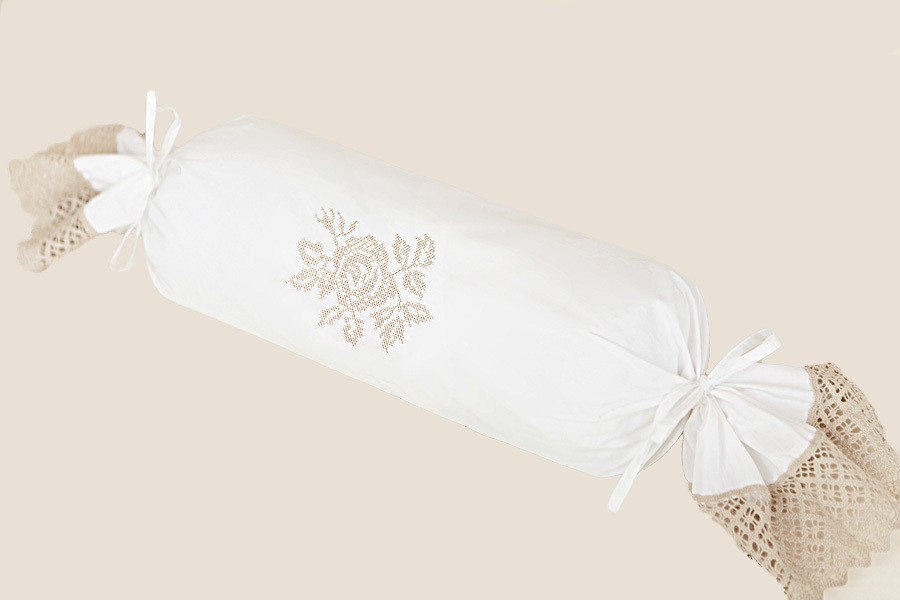 Наволочка декоративная для валика 28х56 Luxberry Rose белая